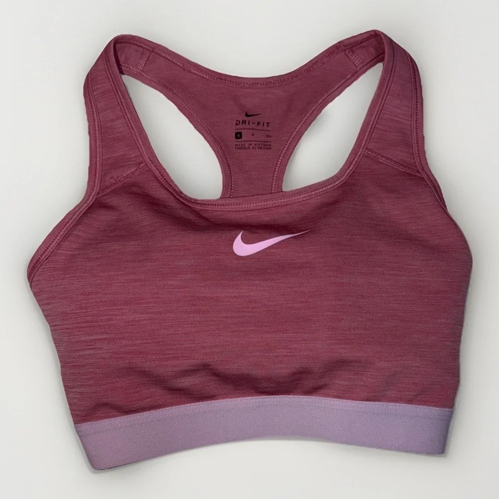 Nike Swoosh Logo Racerback Desert Berry Pink Sports Bra Size Small